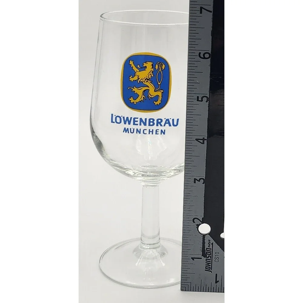 Lowenbrau Munch Stemmed Beer Tulip Glass ~ VTG
